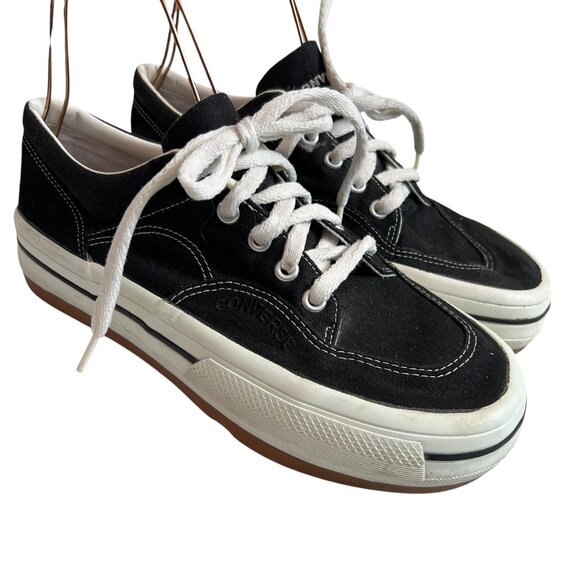 Vintage Converse sneakers black canvas suede US mens 11 embroidered logo low top - Picture 1 of 13